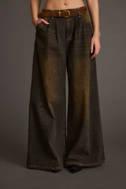 Sale Dakota Washed Black Wide Leg Jeans Denim|Pants