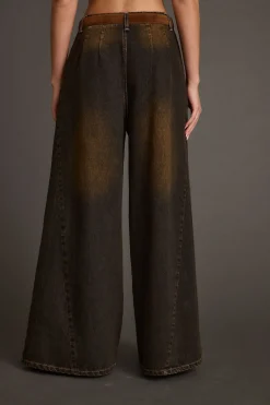 Sale Dakota Washed Black Wide Leg Jeans Denim|Pants