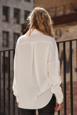 Hot Danielle White Button Up Top Long Sleeves