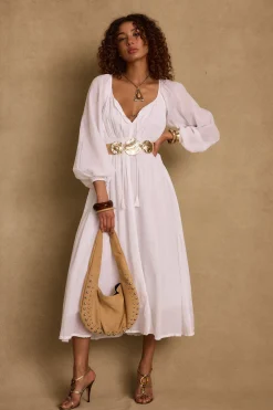 Discount Danika White Linen Maxi Dress The White Edit|Honeymoon