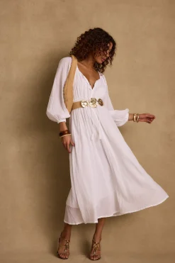 Discount Danika White Linen Maxi Dress The White Edit|Honeymoon