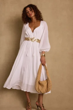 Discount Danika White Linen Maxi Dress The White Edit|Honeymoon