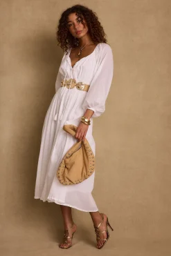 Discount Danika White Linen Maxi Dress The White Edit|Honeymoon