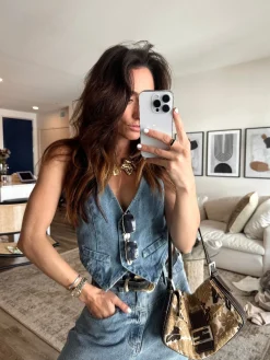 Outlet Diane Blue Denim Vest Going Out Tops|Tees + Tanks