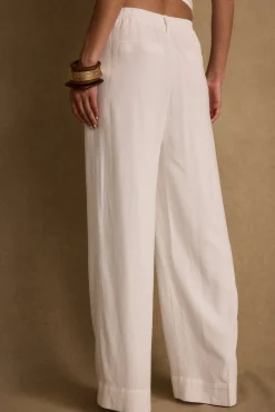 Hot Diane White Linen Trouser Work Wear Bottoms|Bridal Bottoms