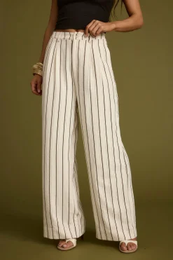 Sale Diane White Striped Trousers Pants|Sets