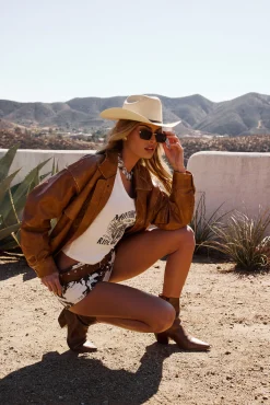 New Dixie Cow Print Low Rise Hot Shorts Denim|Shorts