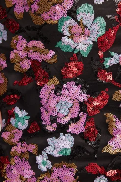 Fashion Dynamo Floral Sequin Crop Top Going Out Tops|Tees + Tanks