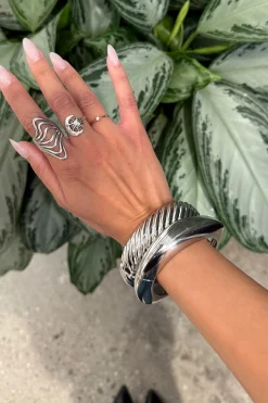 Discount Elsa Set of 2 Silver Bangles Jewelry
