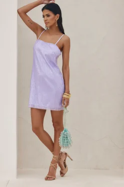 New Emmy Lavender Sequin Mini Dress Date Night Dresses|Party Dresses