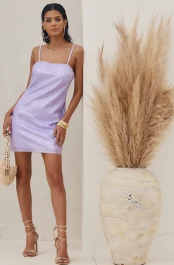 New Emmy Lavender Sequin Mini Dress Date Night Dresses|Party Dresses