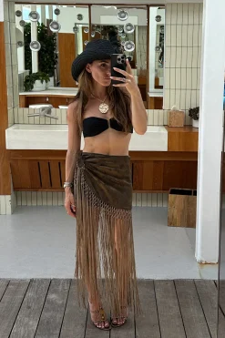 Online Esmi Olive Fringe Skirt Skirts|Seashells + Wedding Bells