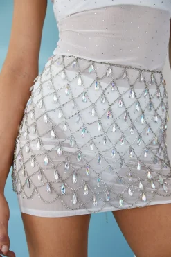 Discount Eve Silver Mini Skirt Denim + Diamonds Bachelorette|Festival Shoes + Accessories