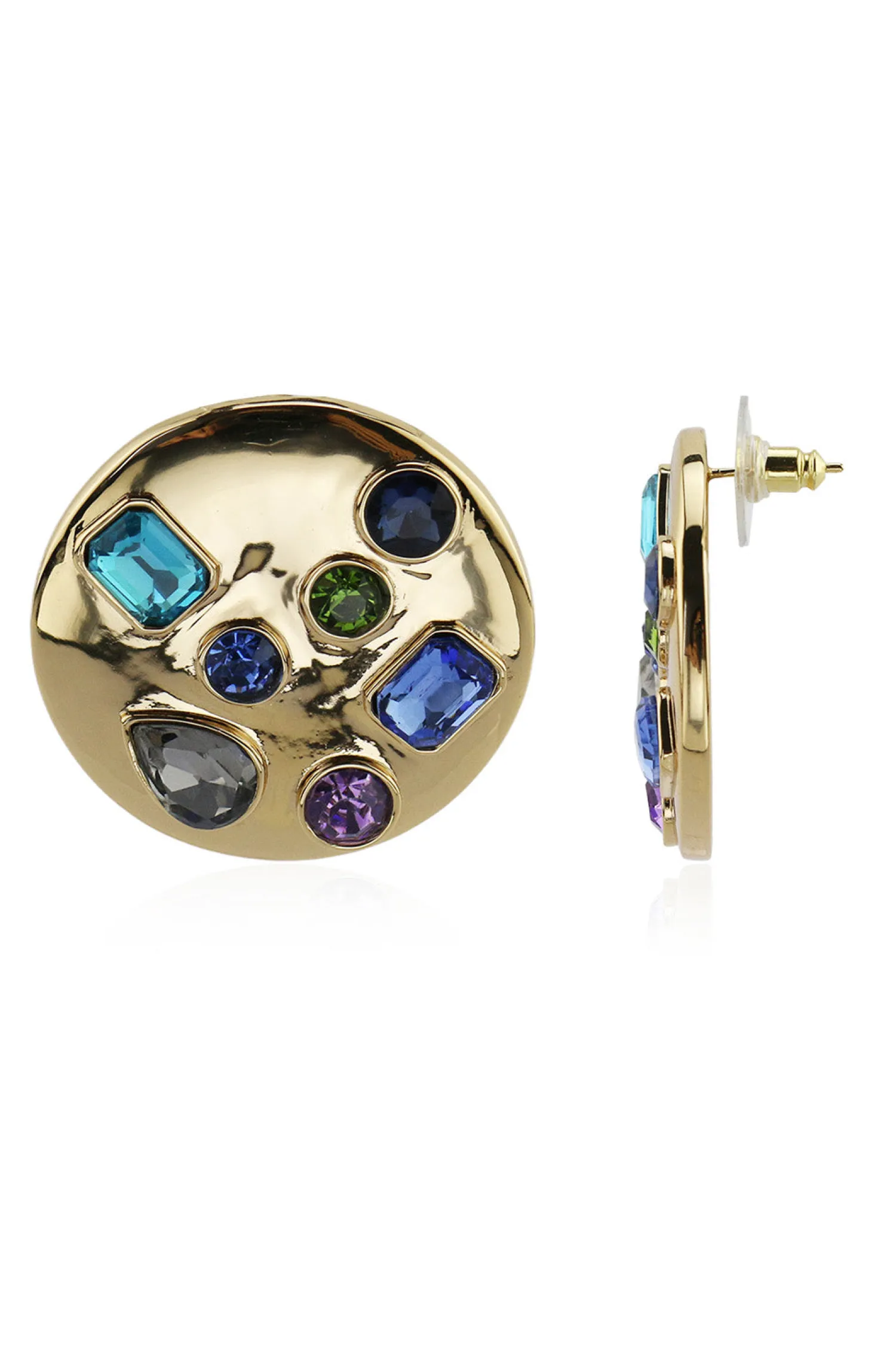 New Evie Multicolored Gold Circle Earrings Jewelry|Festival Shoes + Accessories