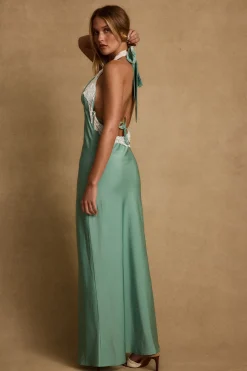 Clearance Fiorella Lace Satin Midi Dress Date Night Dresses|Vacation Dresses