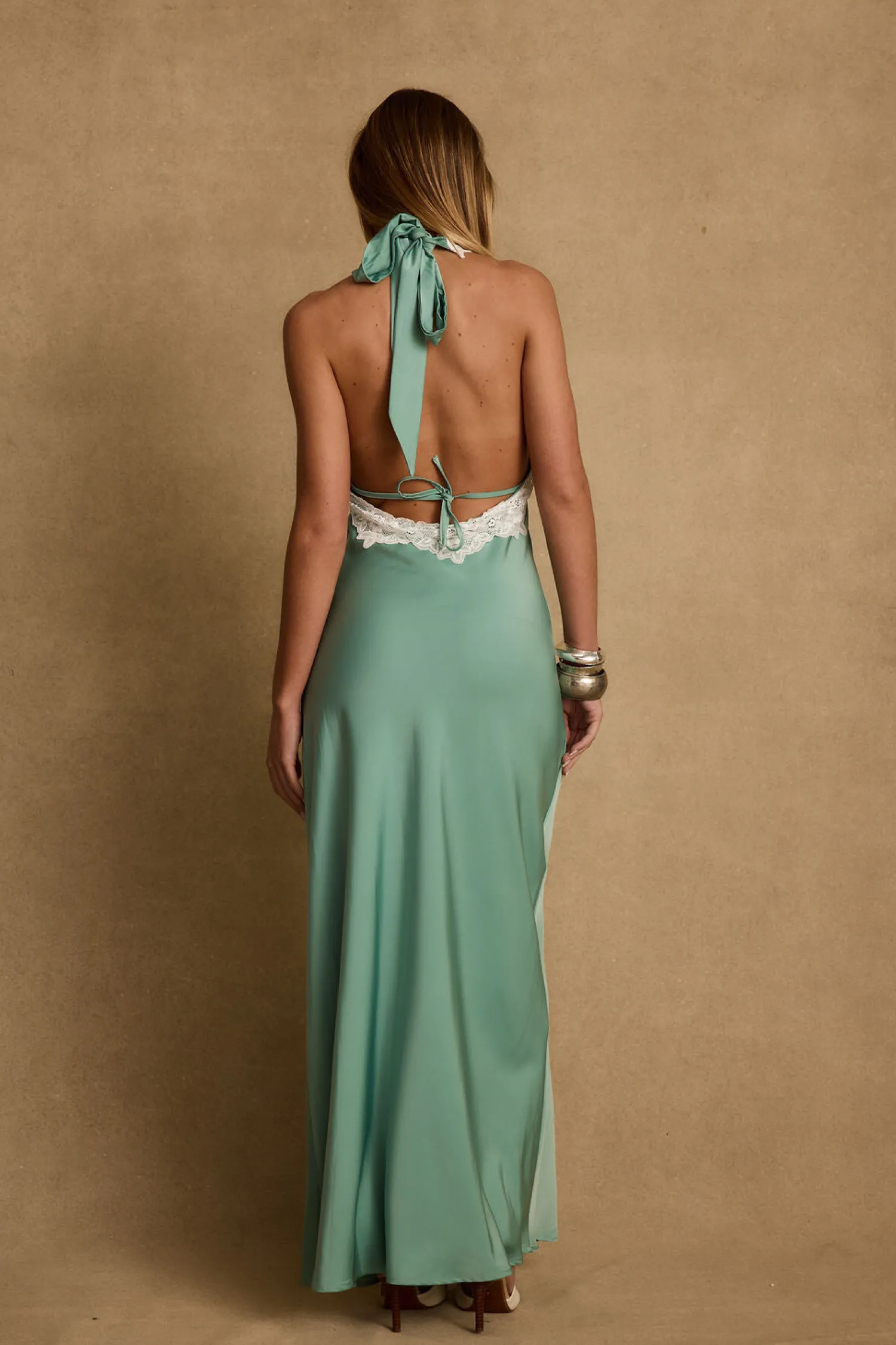 Clearance Fiorella Lace Satin Midi Dress Date Night Dresses|Vacation Dresses