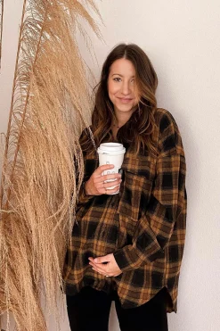 Discount Fireside Mocha Plaid Flannel Outerwear|Jackets