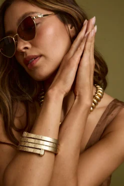 Sale Forevermore Gold Metal Bangle Jewelry|Golden Hour Bachelorette