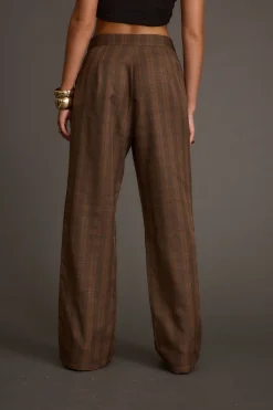 Fashion Franklin Tan Checkered Pant Work Wear Bottoms|Pants