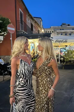Hot Gianna Zebra Cowl Neck Chiffon Maxi Dress Vacation Dresses|Vacation Dresses