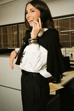 Online Gisele White Poplin Button Down Workwear Tops|Long Sleeves