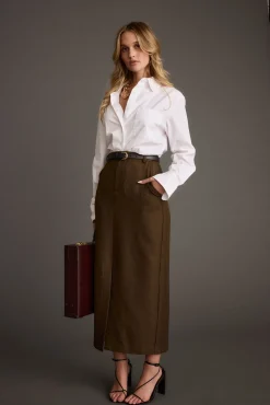 Online Gisele White Poplin Button Down Workwear Tops|Long Sleeves