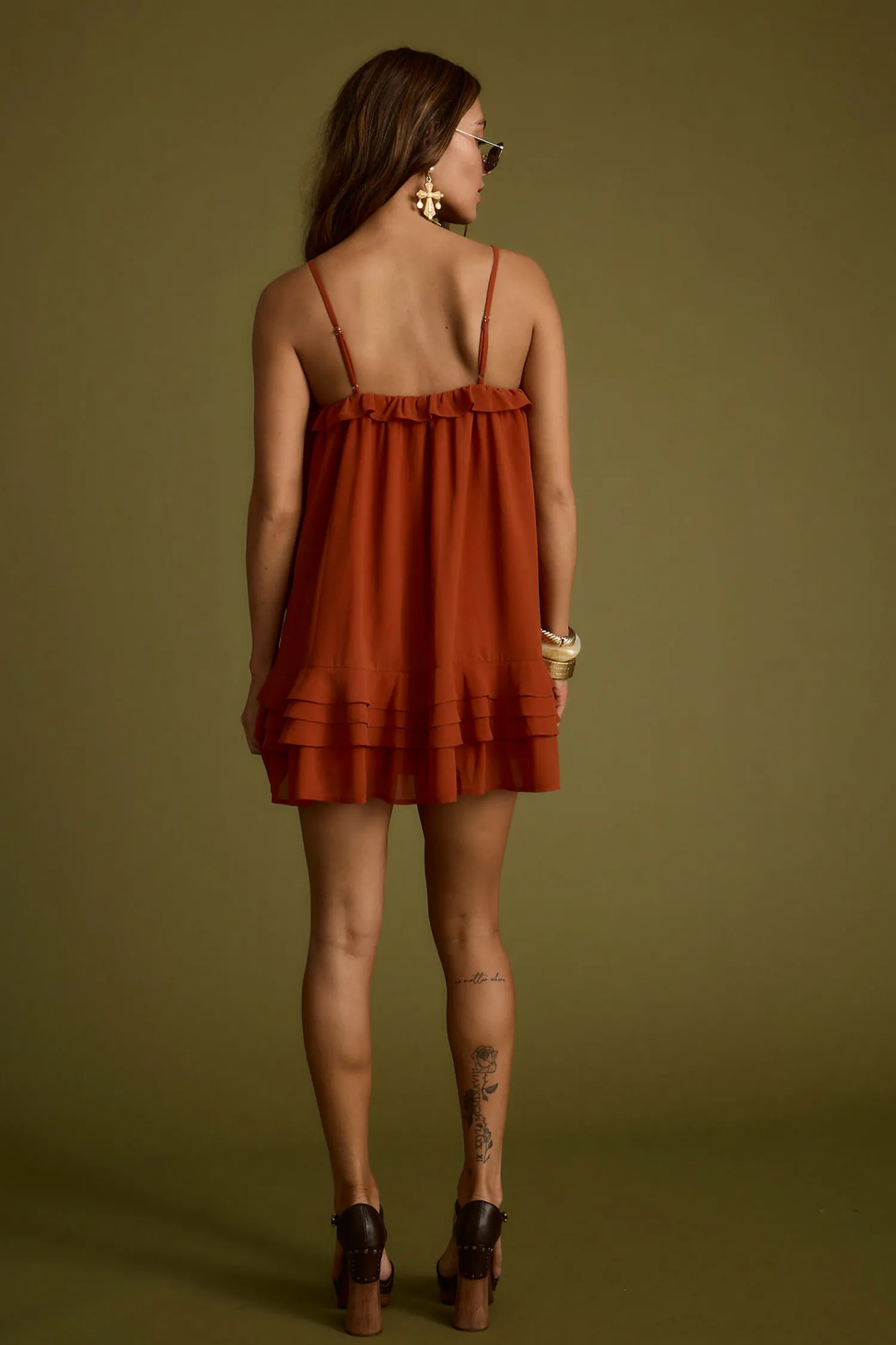 Fashion Golden Hour Rust Mini Dress Festival Favorites|Festival Dresses