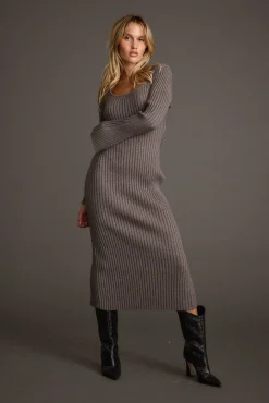 Sale Gwyneth Grey Sweater Midi Dress Date Night Dresses|Day Dresses