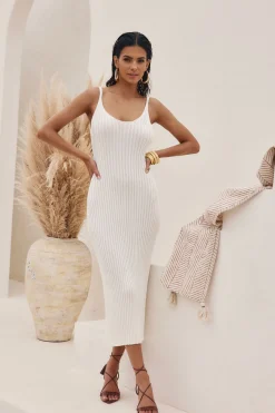 New Gwyneth Sleeveless Midi Dress The White Edit|Honeymoon