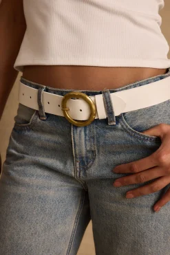 Outlet Hacienda White and Gold Belt Belts|The White Edit