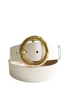 Outlet Hacienda White and Gold Belt Belts|The White Edit