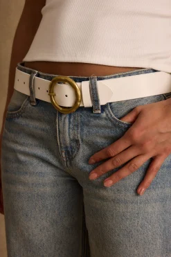 Outlet Hacienda White and Gold Belt Belts|The White Edit