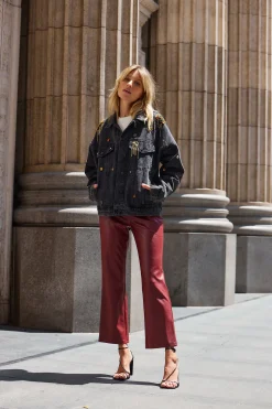 New Hayden Burgundy Faux Leather Pants Pants