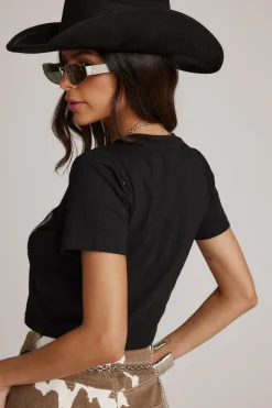 Hot Heartbreaker Black Rhinestone Graphic Tee Going Out Tops|Tees + Tanks