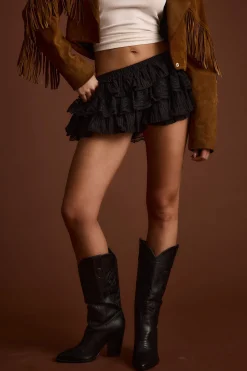 Outlet Heartstrings Black Ruffle Bloomer Shorts Shorts|Festival Style Steals