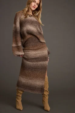 Online Helena Ombre Sweater Midi Skirt Date Night Bottoms|Skirts