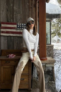 New High Noon Two Tone Western Pants Denim|Pants