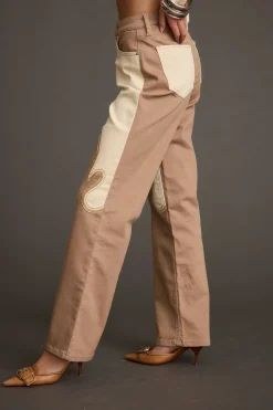 New High Noon Two Tone Western Pants Denim|Pants