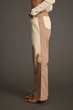 New High Noon Two Tone Western Pants Denim|Pants