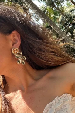 Fashion Iris Rhinestone Flower Earrings Jewelry|Bridal Accessories