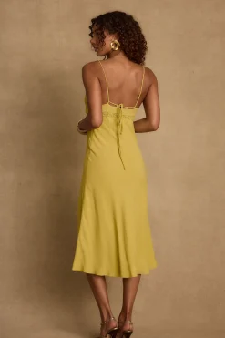 Sale Isabella Chartreuse Midi Dress Date Night Dresses|Party Dresses