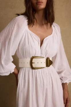Best Jasper White And Gold Statement Belt Belts