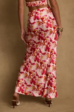 Discount Joelle Pink Floral Maxi Skirt Skirts|Sets