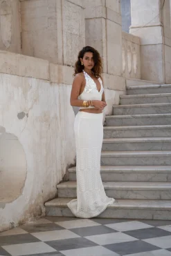 Best Jovie Ivory Knit Maxi Skirt Skirts|The White Edit