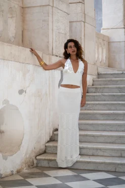 Best Jovie Ivory Knit Maxi Skirt Skirts|The White Edit