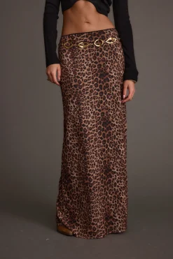 Fashion Julia Leopard Print Maxi Skirt Date Night Bottoms|Skirts