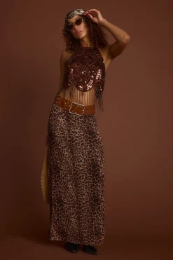 Fashion Julia Leopard Print Maxi Skirt Date Night Bottoms|Skirts