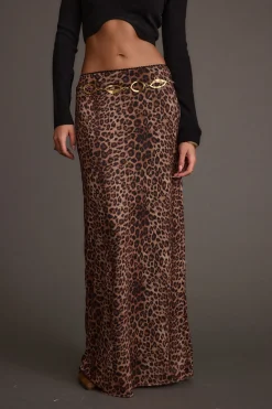 Fashion Julia Leopard Print Maxi Skirt Date Night Bottoms|Skirts