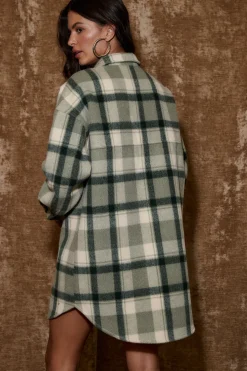 Hot Kellan Emerald Plaid Mini Dress Day Dresses|Mini Dresses
