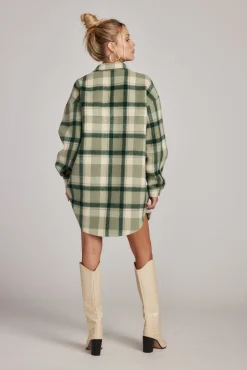 Hot Kellan Emerald Plaid Mini Dress Day Dresses|Mini Dresses